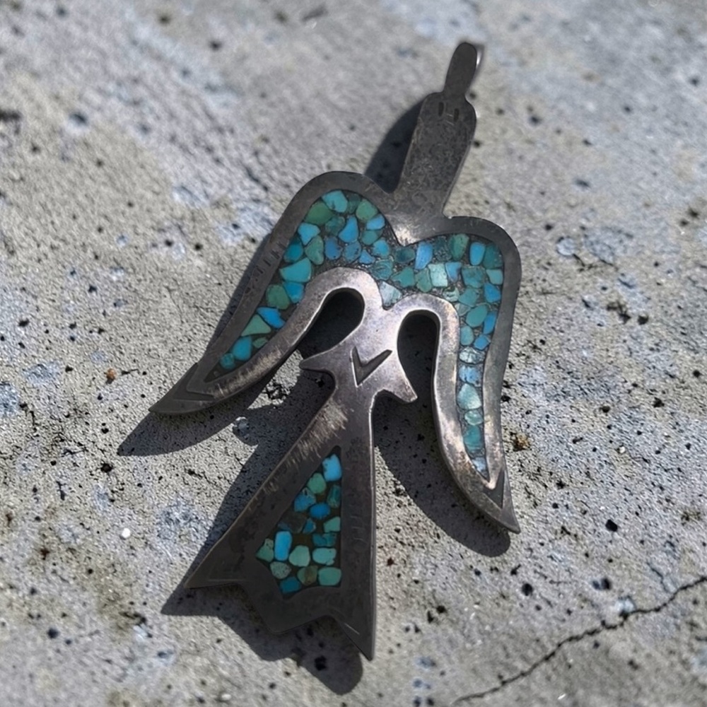 Zuni Peyote Sterling Brooch Pendant